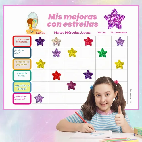 Vista 4 de Anwyll Calcomanías de estrellas – 500 calcomanías de 1 pulgada con purpurina colorida en forma de estrella para recompensa, aula, autoadhesivas