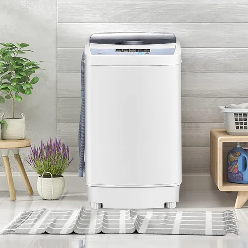 Vista 8 de Giantex Lavadora portátil compacta de 12 libras de capacidad totalmente automática con bomba de drenaje, 10 programas, 8 niveles de agua, 1.34 pies
