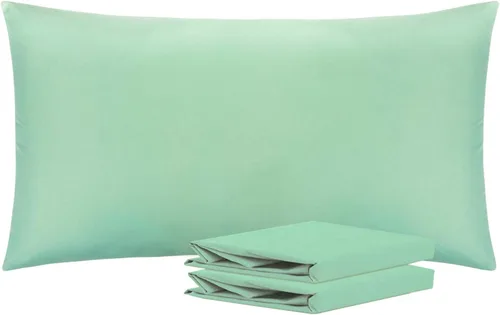 Vista 11 de NTBAY Juego de fundas de almohada estándar, paquete de 2 fundas de almohada de microfibra cepillada de 20 x 26 pulgadas, suaves, sin arrugas Aqua