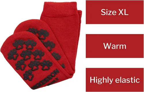 Vista 5 de McKesson Calcetines unisex para adultos, talla 7-12 a 10, color rojo, 1 par, Rojo