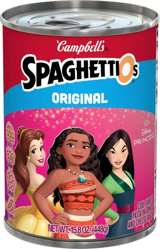 Vista 32 de SpaghettiOs Pasta enlatada con albóndigas A to Z's, lata de 15.6 onzas