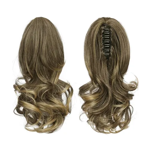 Vista 2 de SOFEIYAN Extensión de Cola de Caballo de 13" Larga y Rizada con Clip en Garra, Extensión de Cabello Sintético de Aspecto Natural para Mujeres
