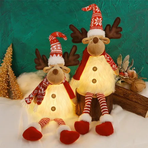 Vista 6 de Juegoal Paquete de 2 renos de Navidad iluminados con patas colgantes, figuras de alce rodolfo hechas a mano de 23 pulgadas, regalo de vacaciones