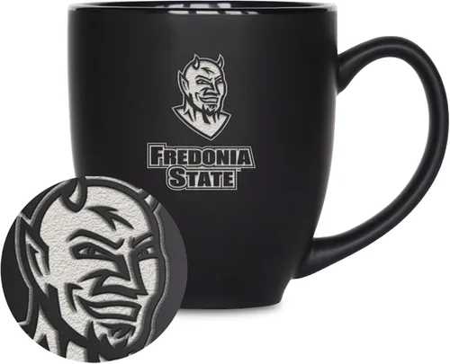 Vista 387 de Rico Industries - Taza de cerámica mate negra con grabado láser estándar de 15oz para NCAA (escuelas T & U) - Para bebidas calientes o frías