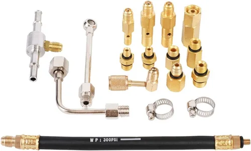 Vista 8 de Kit de medidor de presión de bomba de inyección de combustible JIFETOR TU-114 Car Gasoline Gas Fuel Oil Injector Test Manometer Tool Set 0-140PSI