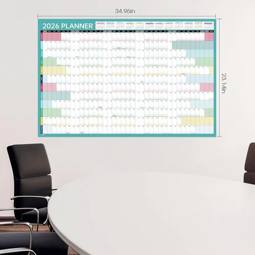 Vista 8 de Calendario anual de pared 2026, calendario de pared 2026, enero de 2026 a diciembre de 2026, calendario anual con fechas julianas, papel grueso