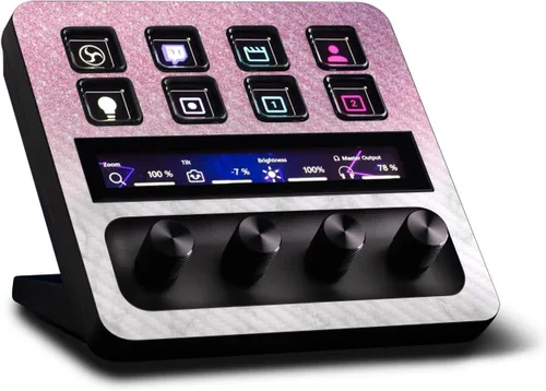 Vista 31 de MightySkins - Piel de fibra de carbono compatible con Elgato Stream Deck + Marble Magma Acabado de fibra de carbono texturizado protector