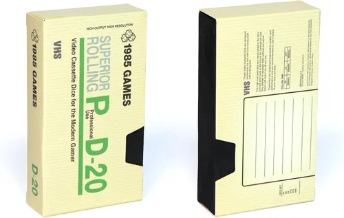 Vista 4 de 1985 Games Juego de dados D&D de borde afilado – Dados poliédricos de resina hechos a mano en caja retro VHS – 7 dados para TTRPG (Bola de Cristal)