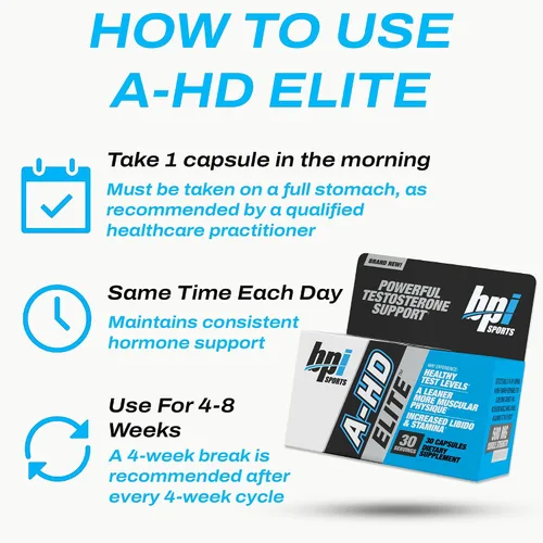Vista 6 de BPI Sports A-HD Elite - Potenciador de testosterona para hombre - Resistencia natural, fuerza, apoyo sexual - Aumenta el metabolismo - Quema