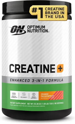 Vista 15 de Optimum Nutrition Creatina Monohidrato Plus en polvo, sabor a maracuyá naranja, mezcla de rendimiento de creatina con electrolitos