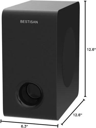 Vista 12 de Subwoofer con alimentación, Bestisan Subwoofer de audio para el hogar activo de 6.5" de 16,5 cm en diseño compacto para receptor, graves profundos