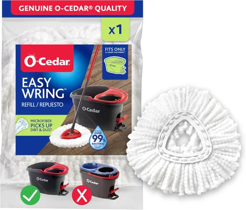 Vista 4 de O-Cedar EasyWring - Recambio de cabezal de trapeador giratorio (paquete de 2)