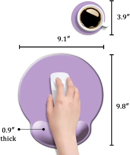 Vista 6 de DOOKE Alfombrilla ergonómica para mouse con soporte de muñeca, bonita almohadilla de muñeca con base de goma antideslizante para computadora
