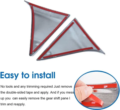 Vista 3 de 2 piezas de ABS estilo fibra de carbono estilo cola de coche, triángulo, ventilación trasera, ala lateral, marco de ventana lateral, accesorios