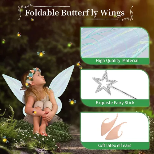 Vista 3 de Fairy Wings, Fairy Wings for Adults Women Girls, Butterfly Wings for Women for Halloween Cosplay