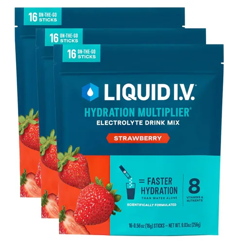 Vista 10 de Liquid I.V. Electrolitos de hidratación, bayas de acai, 48