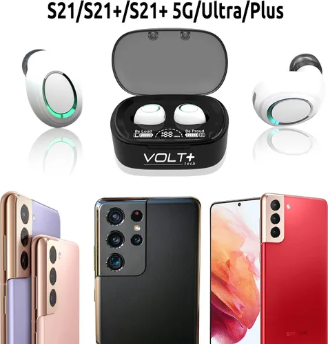 Vista 2 de Auriculares inalámbricos V5.1 PRO compatibles con Xiaomi Pad 5 IPX3 Bluetooth Touch impermeable/sudor/reducción de ruido con micrófono (blanco)