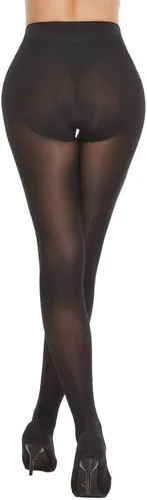 Vista 2 de SIMIYA Medias opacas para mujer, 70 denier, duraderas, elásticas, de cintura alta, color sólido, con pies