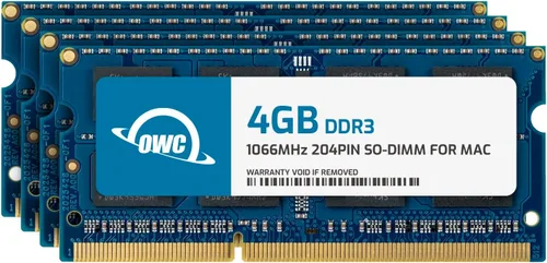 Vista 12 de OWC Memoria RAM SO-DIMM PC8500 DDR3 1066MHz SO-DIMM de 4 GB (2 x 2 GB) compatible con MacBook de finales de 2008, 2009 principios de 2010, modelos