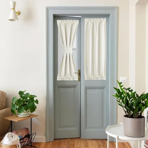 Vista 98 de NICETOWN Cortinas de Lino para Puerta Lateral - Cortinas Opacas con Aislamiento Térmico para Puerta Delantera Francesa para Sombra Pequeña