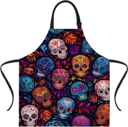 Vista 21 de ANNA QUEEN Delantal de Feliz Navidad para mujeres y hombres con bolsillos, delantal de muñeco de nieve, delantal de cocina ajustable para cocinero