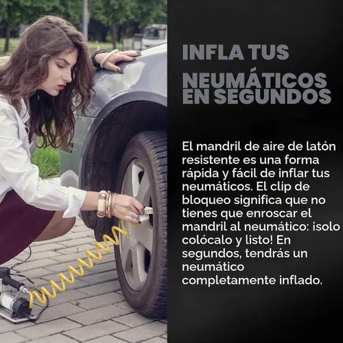 Vista 2 de Portabrocas de Aire, Portabrocas de Aire para Neumáticos de Flujo Cerrado de Servicio Pesado con Bloqueo, Con Conexión Rápida, Latón Macizo, Rosca