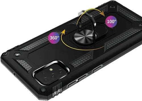 Vista 5 de TJS Funda compatible con Samsung Galaxy A23 5G 4G, con protector de pantalla de vidrio templado, soporte magnético de anillo de metal, protector