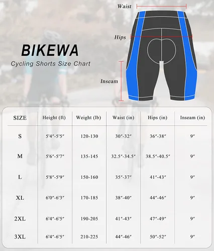 Vista 7 de Pantalones cortos de ciclismo para hombre con acolchado 3D para ciclismo de carretera, ciclismo de montaña, ciclismo UPF 50+, bolsillos