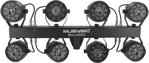 Vista 4 de MUSYSIC Banda DJ completa profesional de 8 pares con luces LED de escenario