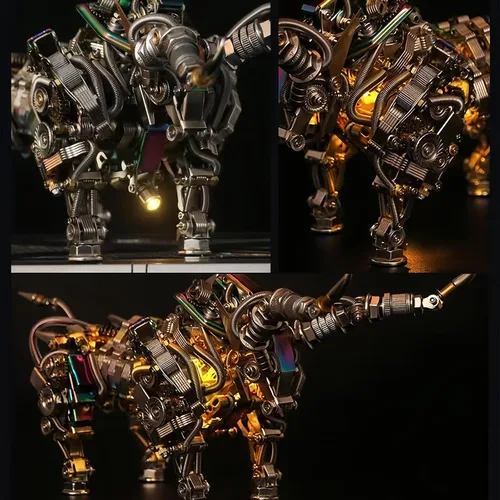 Vista 9 de Rompecabezas de metal 3D para adultos, kits de modelo de metal bisonte, rompecabezas de metal 3D, toros mecánicos, bloques de construcción, montaje