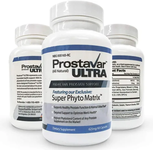 Vista 2 de 3 botellas New Improve From Maker of Original Prostavar Ultra Prostate Support 600mg 90% Beta-Sitosterol y 320mg Saw Palmetto + extracto de semilla