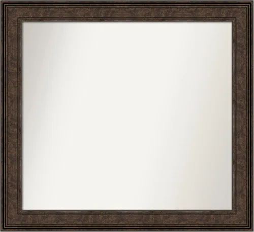 Vista 60 de Amanti Art Espejo de pared personalizado no biselado (25 x 25 pulgadas), marco de bronce acentuado, varios tamaños personalizados, espejo de baño