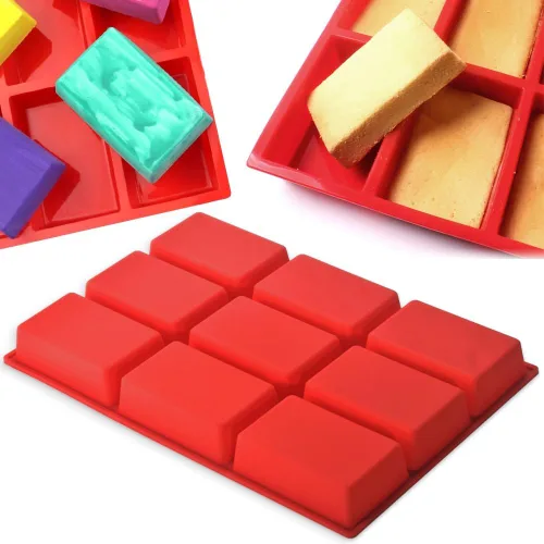 Vista 6 de ionEgg Mini molde de silicona para pan, sartén antiadherente, molde para hornear 9 cavidades para pastel de pan, pan, pastel de carne, paquete de 2