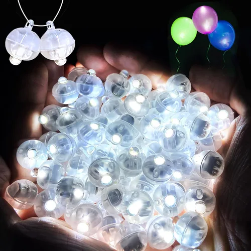 Vista 12 de 50 mini luces LED, globos de luz LED para decoraciones de fiesta, luces de fiesta de neón para linterna de papel, huevos de Pascua, fiesta de Rojo