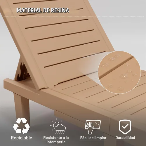 Vista 5 de UDPATIO Silla de salón al aire libre para piscina Tumbonas impermeables
