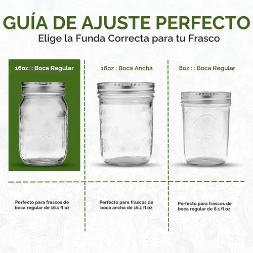 Vista 2 de Mason Jar - Funda de silicona, boca regular de 16 onzas, otoño e