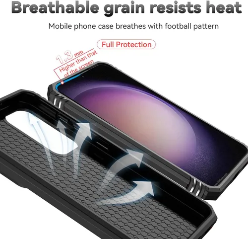 Vista 5 de Funda para Galaxy S23 FE, con protectores de pantalla y funda para cámara, [grado militar] de 16 pies. Funda a prueba de caídas con funda protectora