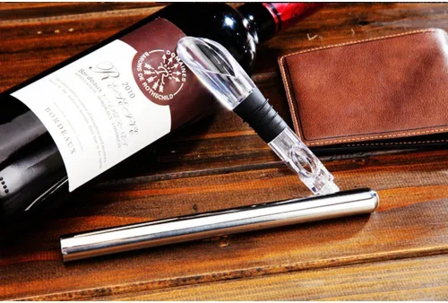 Vista 3 de Wine Chiller Ice Red Wine Bottle Stainless Steel Cooler Chiller Stick Container Freezer 3 in 1 with Aerator and Pourer Wine Accessory (1)