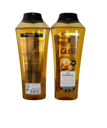 Vista 2 de Gliss Aceite de champú nutritivo 13.6 onzas (13.5 fl oz) (paquete de 2)