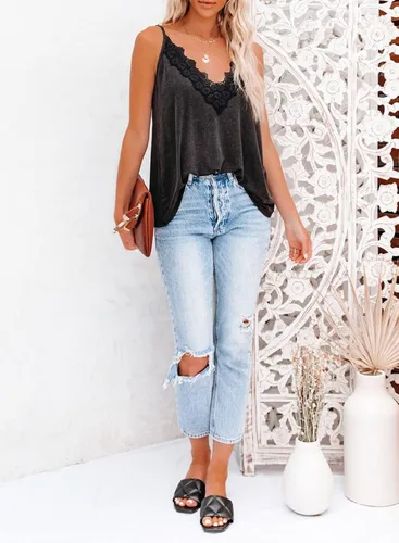 Vista 9 de Astylish Camiseta sin mangas sexy con cuello en V para mujer