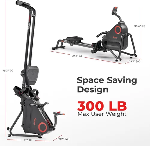 Vista 6 de Sunny Health & Fitness Smart Magnetic Rowing Machine, Full-Body Workout