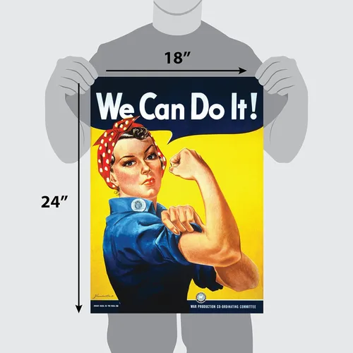 Vista 5 de Palace Learning Póster de We Can Do It - Rosie the Riveter - Westinghouse Girl - Póster de la Segunda Guerra Mundial - Láminado (18 x 24 pulgadas)