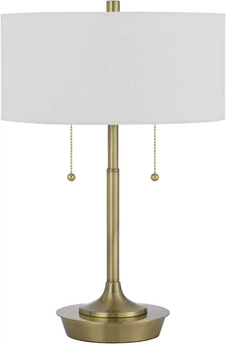 Vista 4 de Cal Lighting BO-3028FL Kendal - Lámpara de pie de metal con interruptor de cadena de tracción, pantalla de tela de tambor