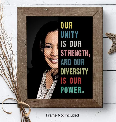 Vista 8 de Kamala Harris Madam Vice President - Arte de pared con citas inspiradoras para mujeres afroamericanas, niñas, regalos políticos, decoración