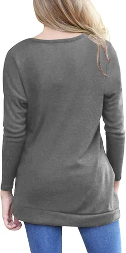 Vista 2 de Yincro Blusas de manga larga, para mujer, estilo túnica, para otoño, uso informal