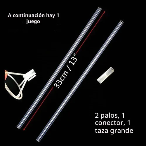 Vista 3 de Paquete de 20 palos para globos, 27 pulgadas de largo con base para centros de mesa y escritorio