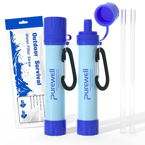 Vista 17 de Purewell Filtro de agua al aire libre Filtración de agua personal Paja de emergencia Equipo de supervivencia Purificador de agua para acampar