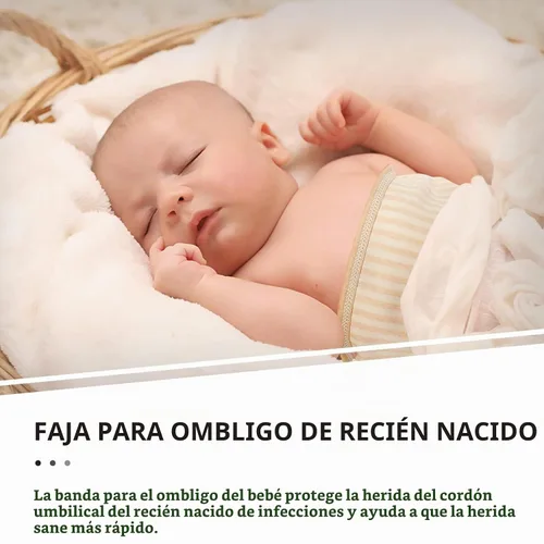 Vista 7 de Healifty - Protector de vientre para bebé, paquete de 3 bandas de algodón para el ombligo para recién nacidos, cubierta de cordón umbilical