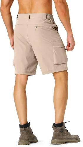 Vista 3 de Pantalones cortos de senderismo para hombre, de secado rápido, ligeros, con múltiples bolsillos, para pesca, campamento, golf