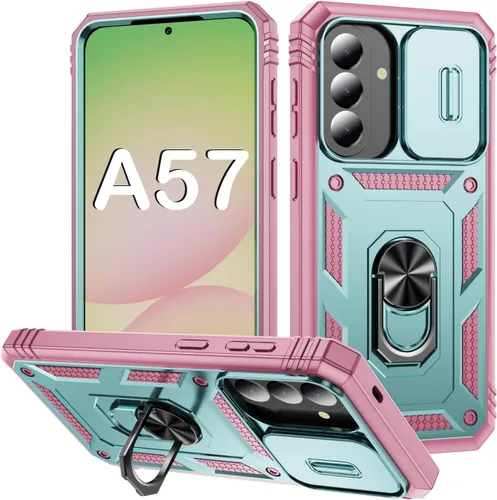 Vista 84 de PASNEW Funda militar para iPhone 13 Pro Max, cubierta de cámara deslizante y soporte de anillo de metal de 360°, carcasa rígida multicapa resistente